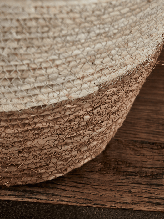 Three White & Natural Straw Baskets