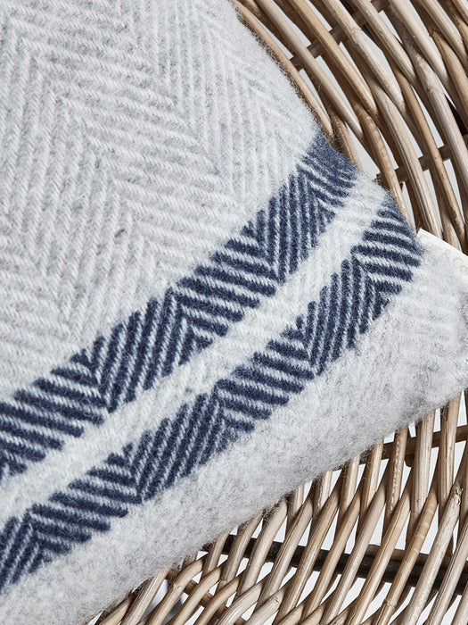 Soft Wool Cushion - Blue French Stripe