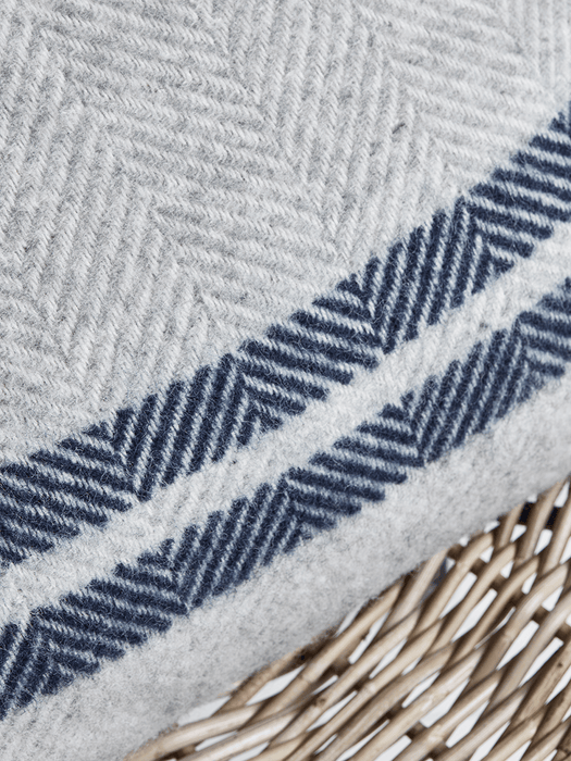 Soft Wool Cushion - Blue French Stripe
