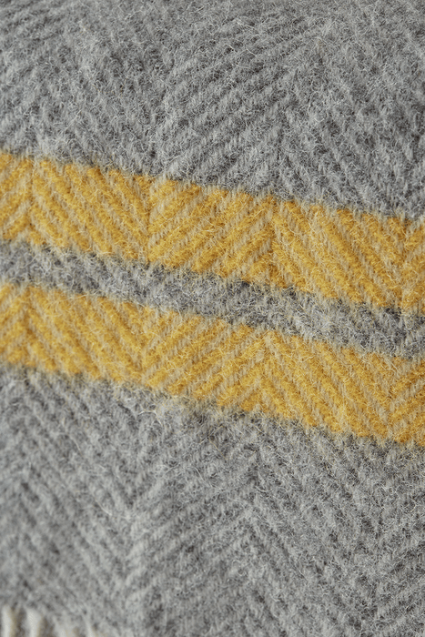 Soft Wool Throw - Mustard French Stripe