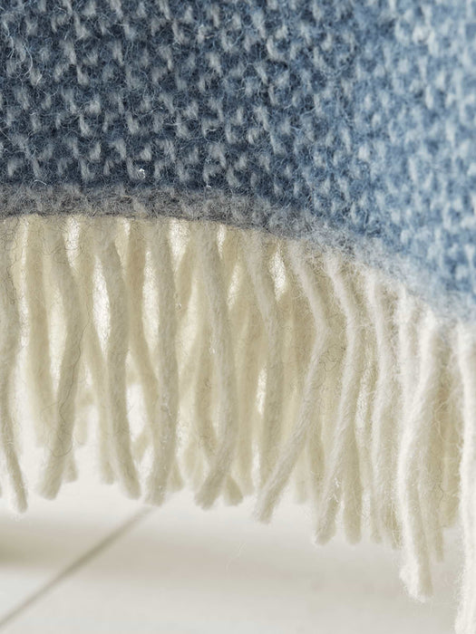Soft Wool Throw - Blue & Grey
