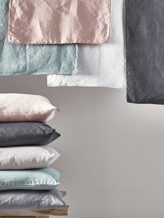 Washed Linen Rectangular Cushion - White