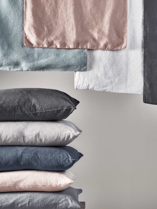 Washed Linen Rectangular Cushion - Charcoal Grey