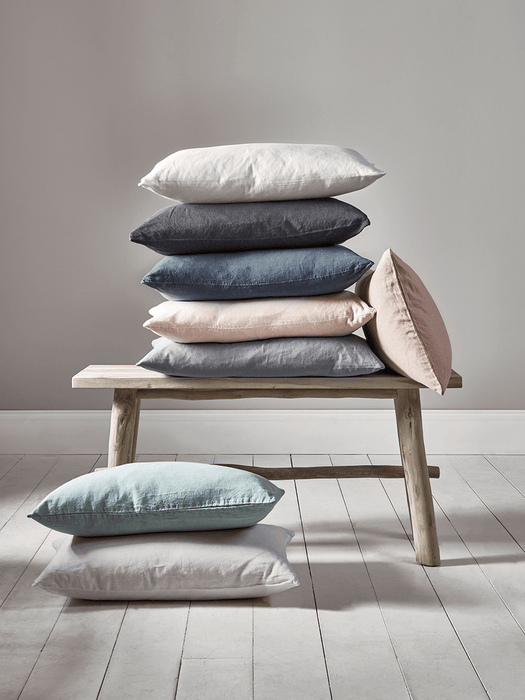 Washed Linen Rectangular Cushion - Charcoal Grey