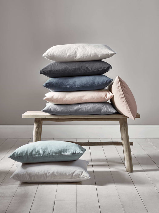 Washed Linen Rectangular Cushion - Vintage Rose