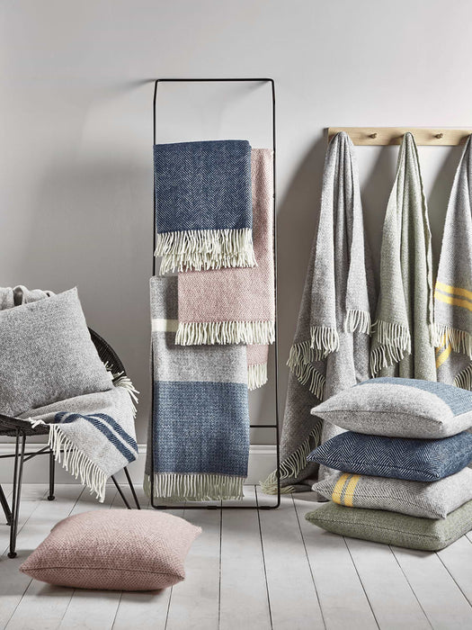 Soft Wool Throw - Mustard French Stripe