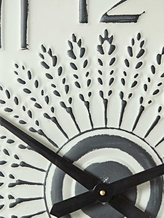 Whitewashed Metal Clock