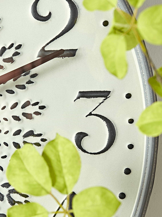 Whitewashed Metal Clock