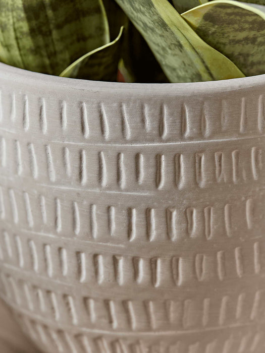 Three Soft Geometric Terracotta Planters