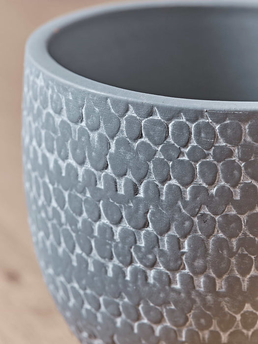 Three Soft Geometric Terracotta Planters