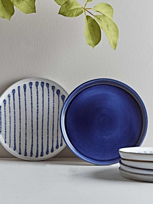 Blue Hand Glazed Dinnerware - Six Dinner Plates