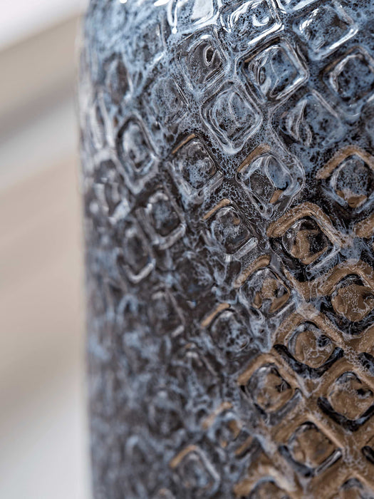 Blue Textured Bottle Vase