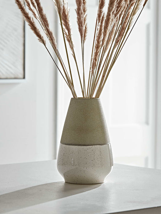 Dipped Speckled Tapered Vase - Grey Top