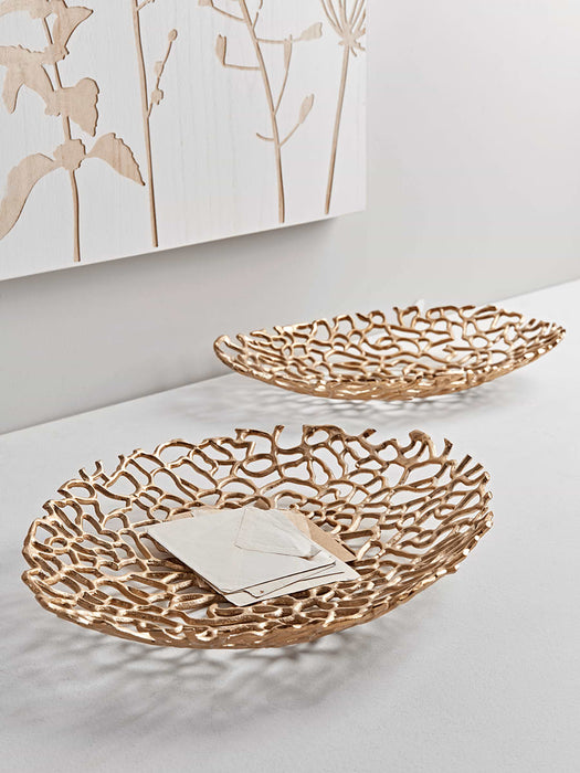 Two Brass Coral Dishes