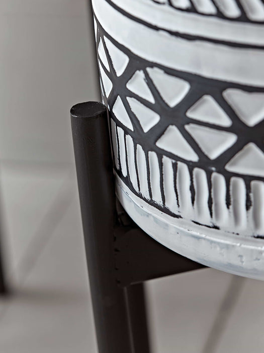 Two Monochrome Standing Planters