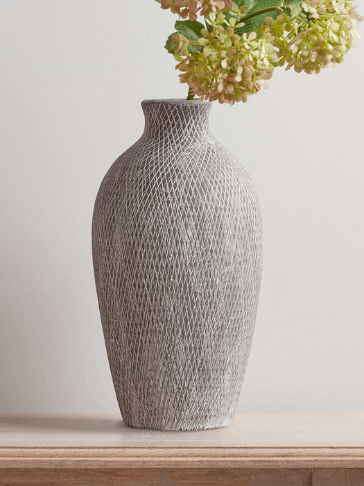 Etched Grey Vase