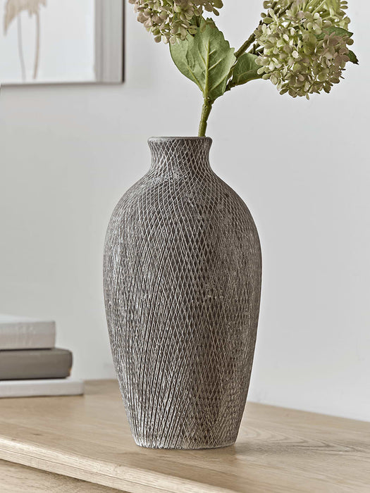 Etched Grey Vase