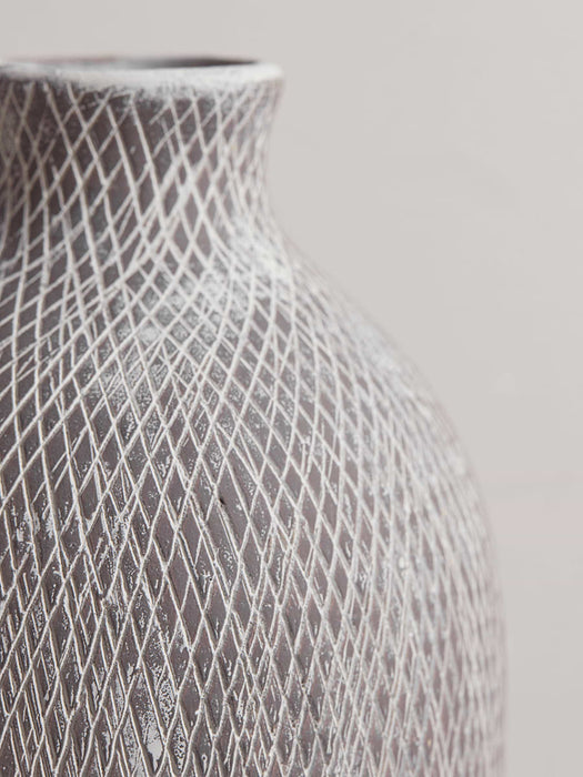 Etched Grey Vase