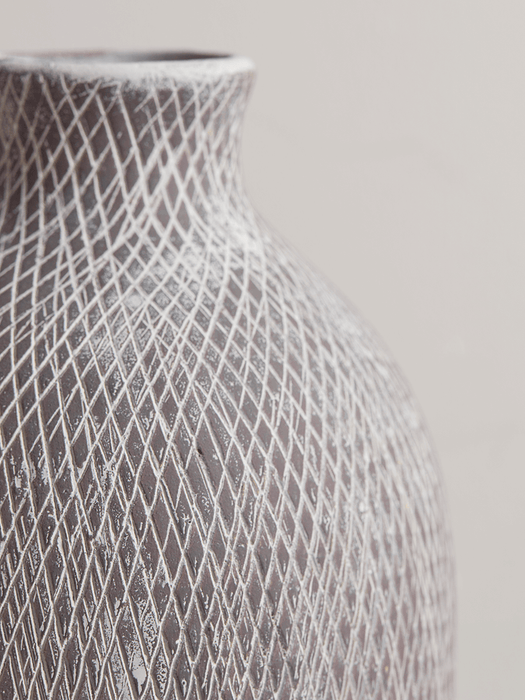 Etched Grey Vase