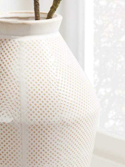 Neutral Textured Glazed Vase