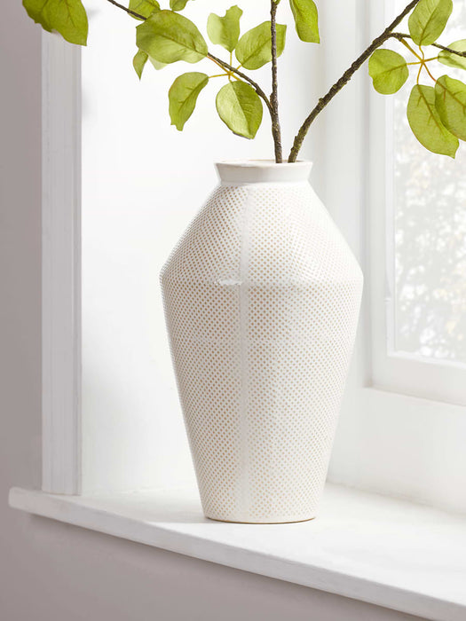 Neutral Textured Glazed Vase