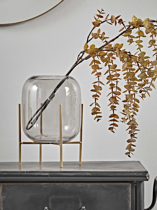 Grey & Brass Standing Vase