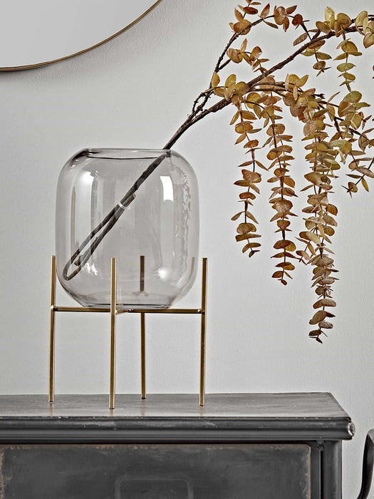 Grey & Brass Standing Vase