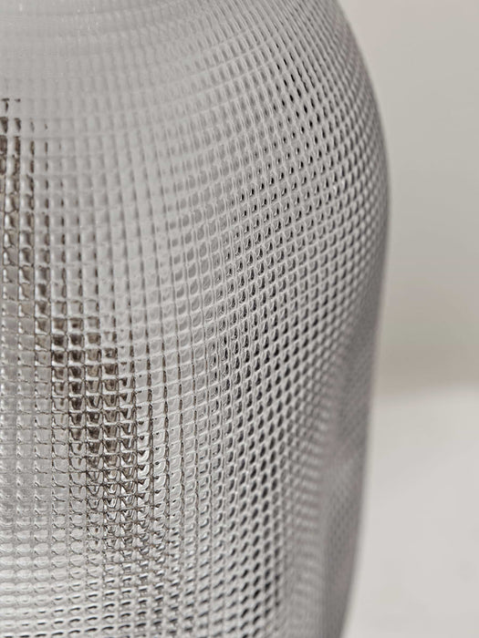 Textured Glass Vase - Grey