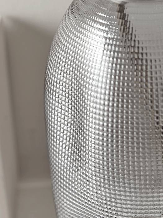 Textured Glass Vase - Grey