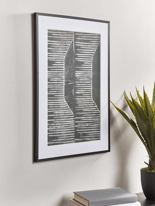 Abstract Grey Block Print