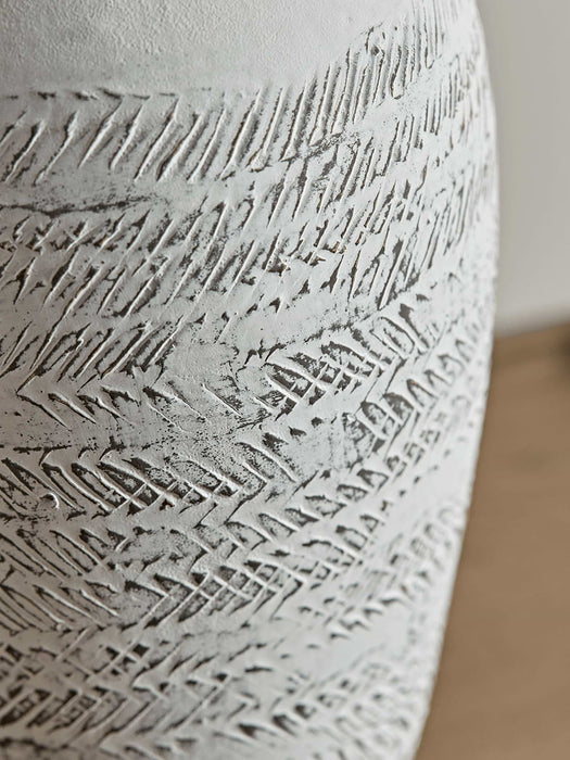 Chevron Whitewashed Vase
