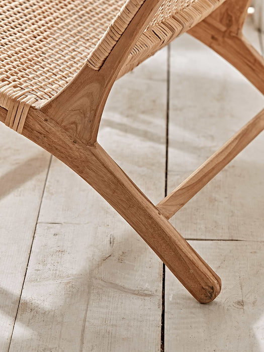 Flat Rattan Webbing Lounge Chair