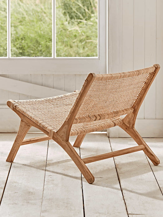 Flat Rattan Webbing Lounge Chair