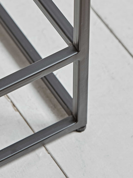 Textured Topped Metal Side Table - Gold