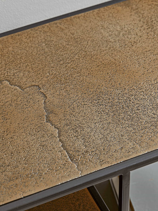 Textured Topped Metal Media Unit - Gold