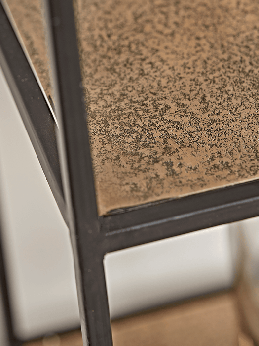 Textured Topped Metal Shelf Unit - Gold