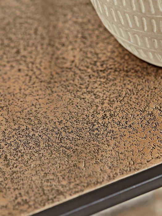 Textured Topped Metal Shelf Unit - Gold