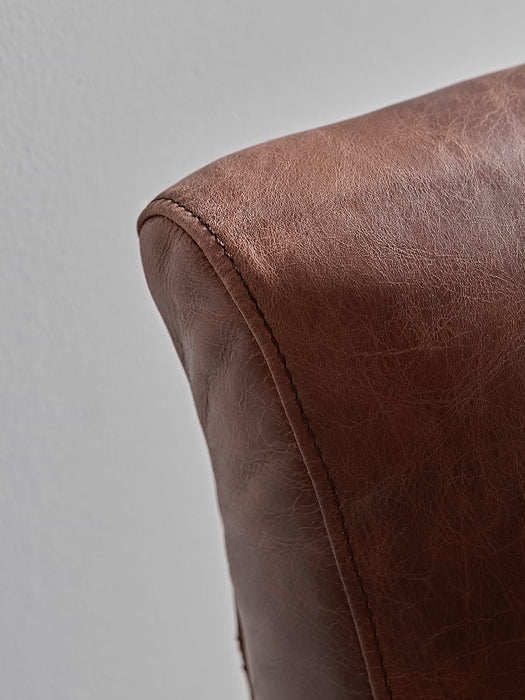 Relaxed Lounge Chair - Tan Leather
