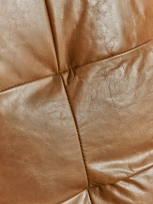 Buttoned Leather Armchair - Tan