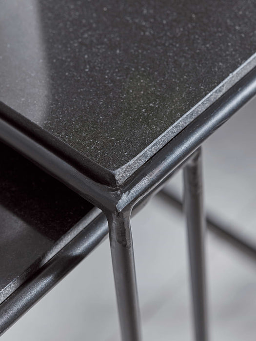 Black Granite Nesting Side Tables