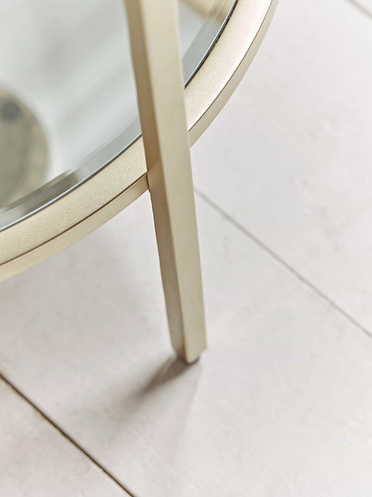 Glass Display Side Table - Soft Gold