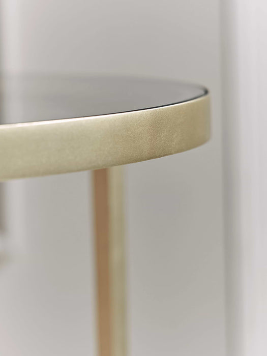 Glass Display Side Table - Soft Gold