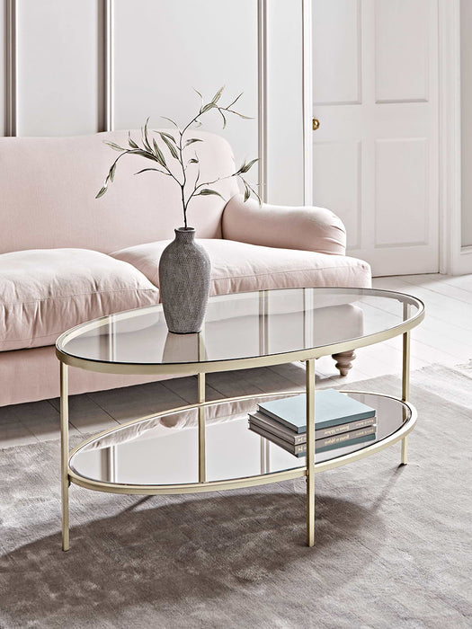 Glass Display Coffee Table - Soft Gold