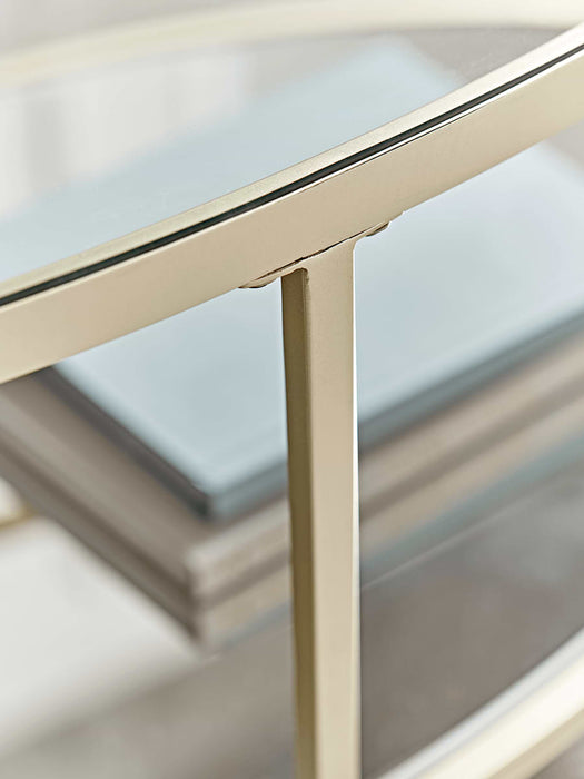 Glass Display Coffee Table - Soft Gold