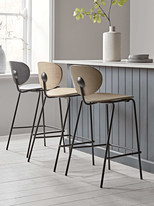 Two High Back Counter Stools - Grey