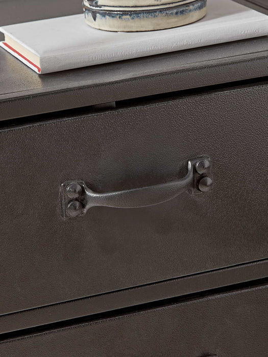 Industrial Two Drawer Bedside Table
