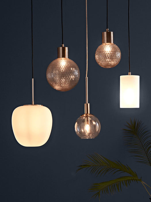 Ribbed Frosted Glass Pendant