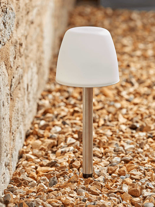 Three Frosted Solar Stake Lights