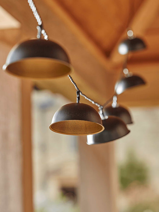 Black Dome Solar String Lights