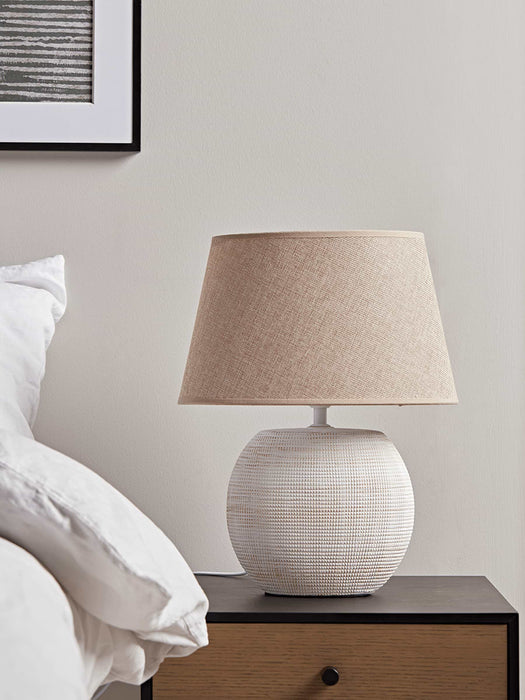 Rustic Ceramic Table Lamp - Grid